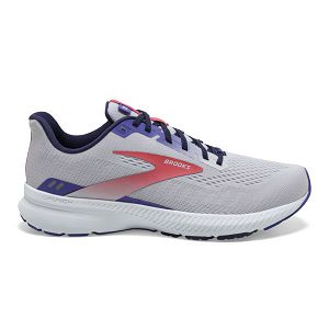 Brooks Launch 8 Road Running Shoes - Womens, Grey/Purple/Coral | IE-KWM638042